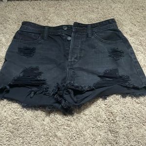 Hollister Black Ripped Jean Shorts. size 27